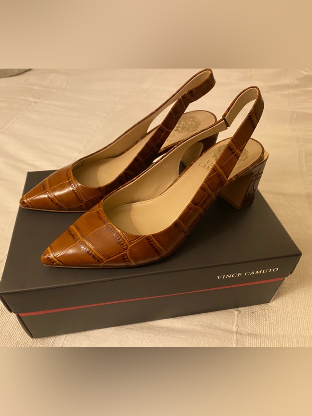 Vince Camuto Brown Sling Backs